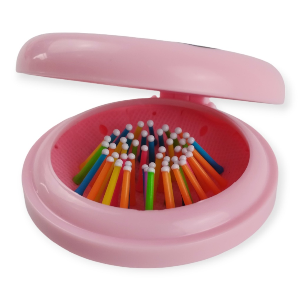 Cepillo infantil unicornio, plegable con espejo