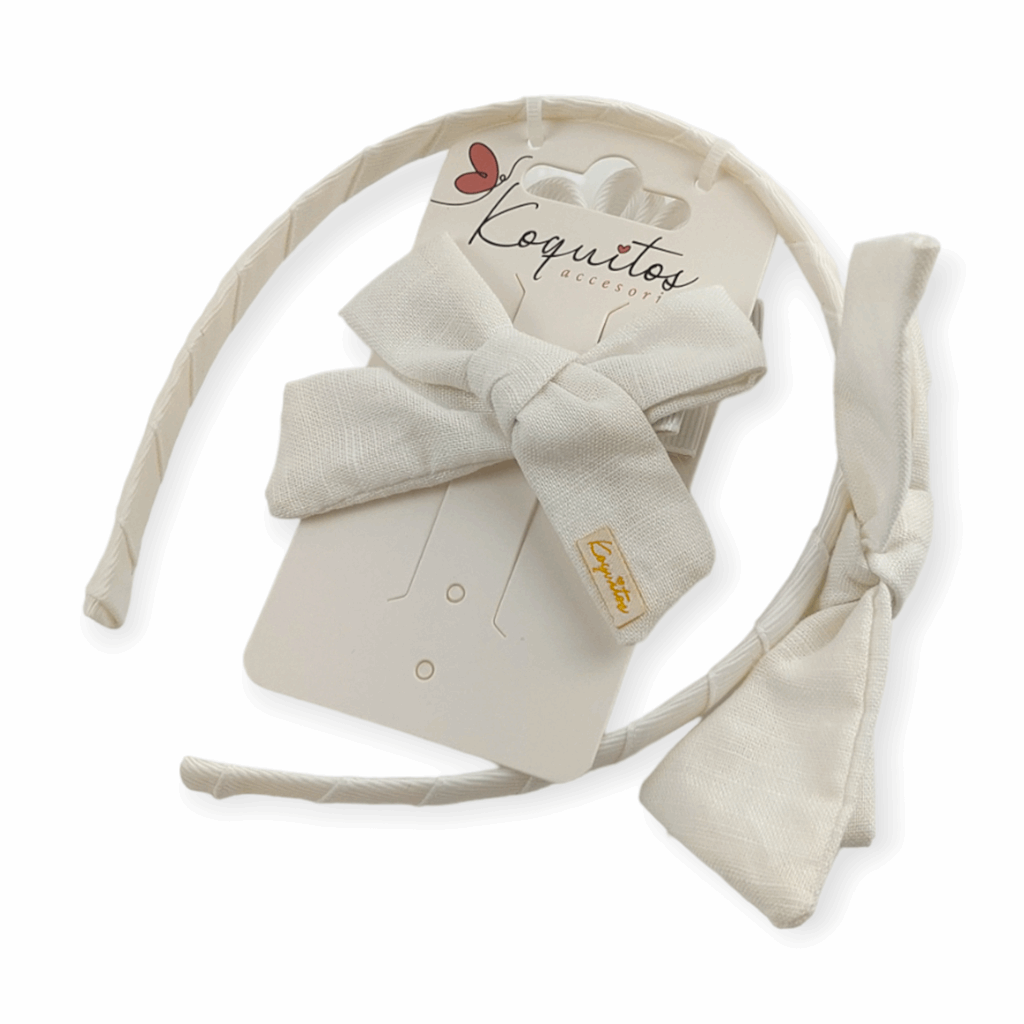 Set diadema y pinza lino