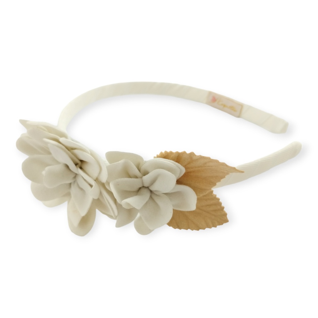 Tocado flores hojas