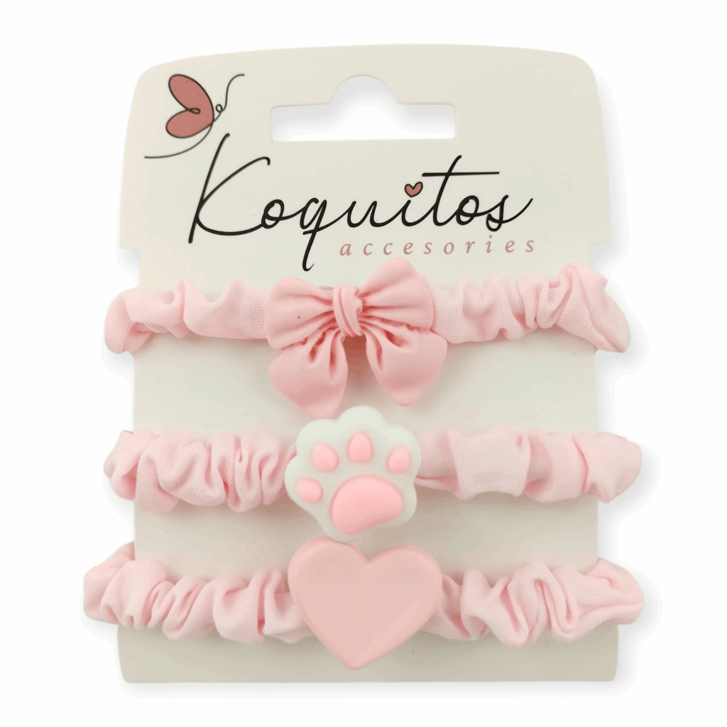 Pack 3 scrunchies pink