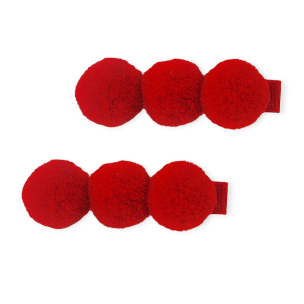 Pack 2 pinzas tres pompones