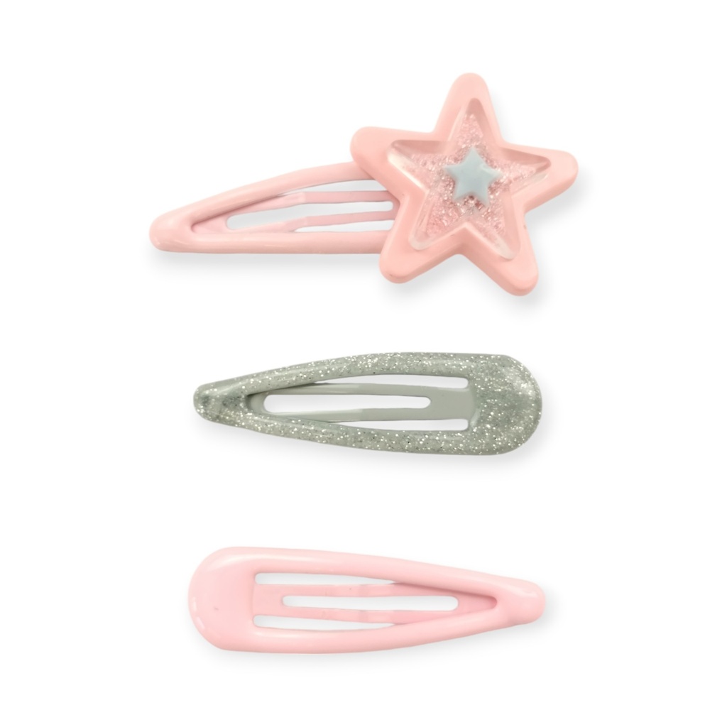Pack 3 clips estrellita