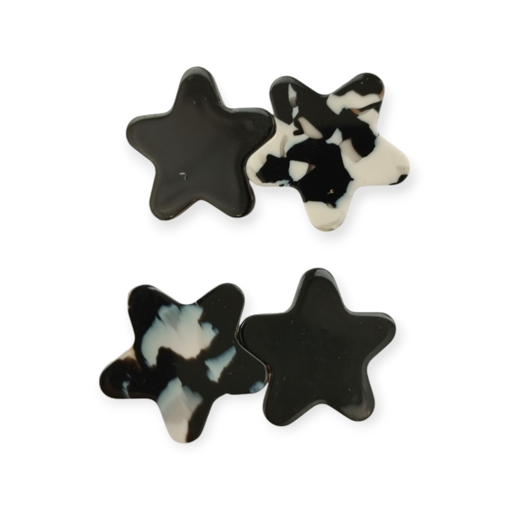 Pack 2 pinzas estrellas resina
