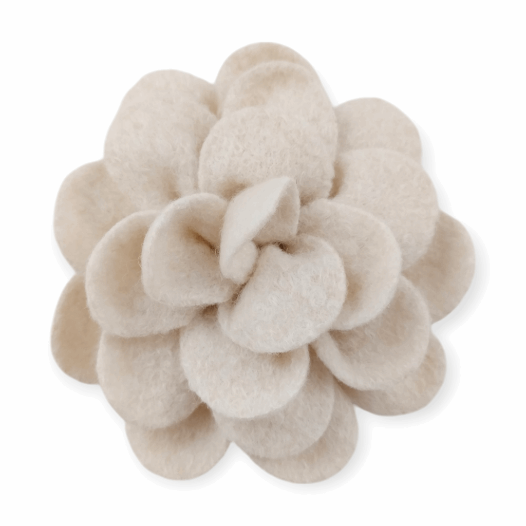 Pinza flor tejido cálido
