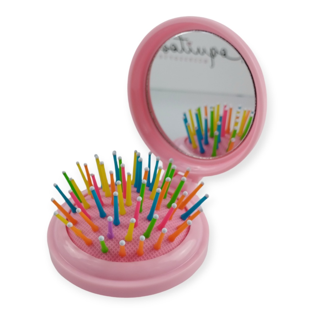 Cepillo infantil unicornio, plegable con espejo