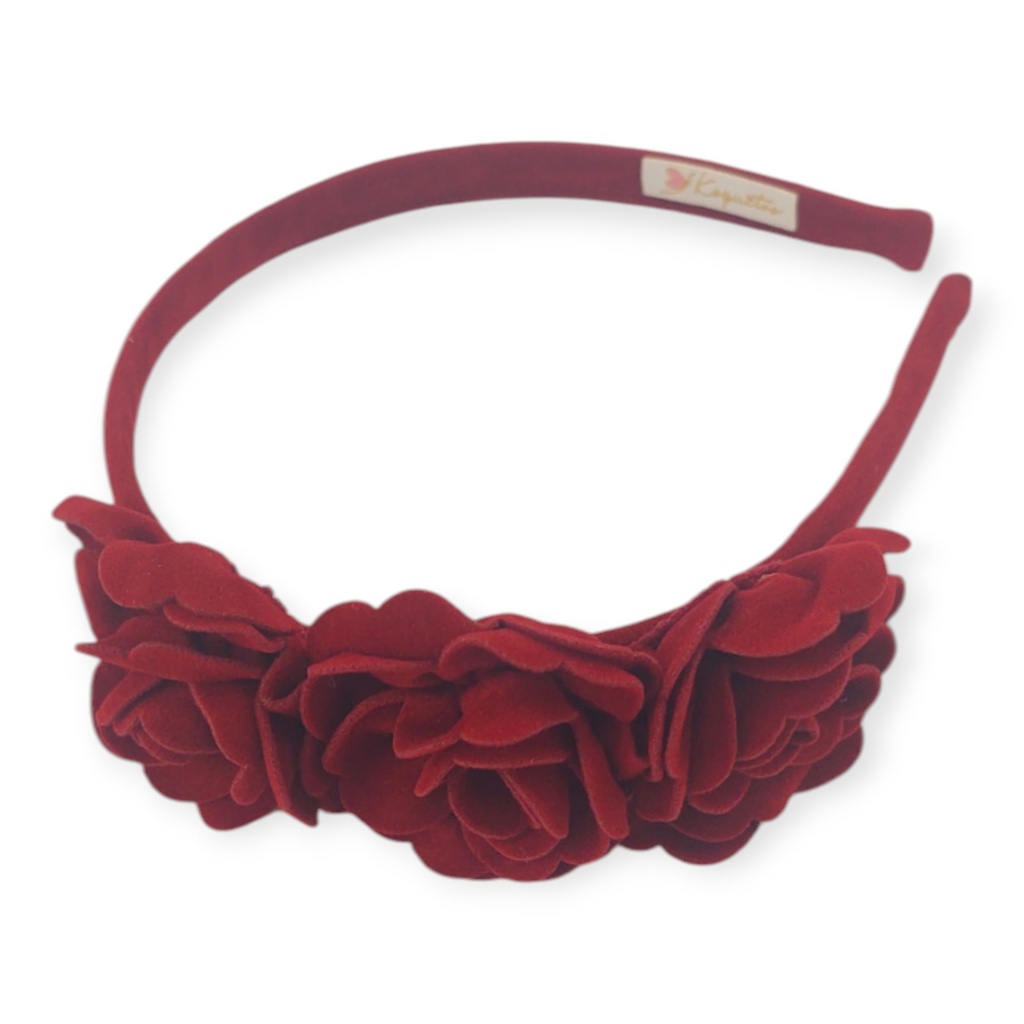 Tocado flores suede