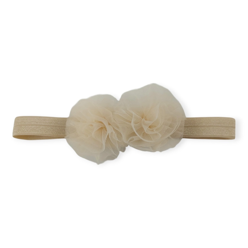 Diadema elástica flores tul