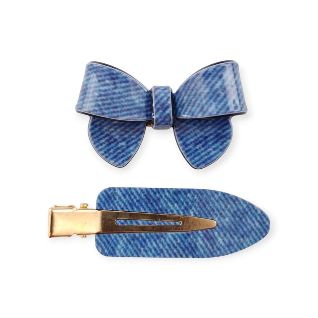 Pack 2 pinzas denim resina